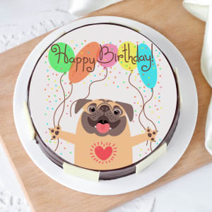 Happy Birthday Pug Cake